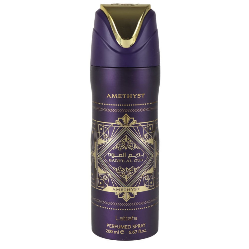 Lattafa Badee Al Oud Amethyst – rožių ir oud kūno purškiklis Lattafa Badee Al Oud Amethyst – rožių ir oud kūno purškiklis
