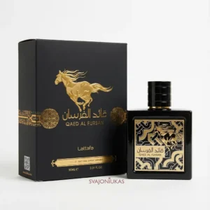 Lattafa Qaed Al Fursan – Ananasų ir Šafrano Kvepalai (Juodas Buteliukas) 90ml
