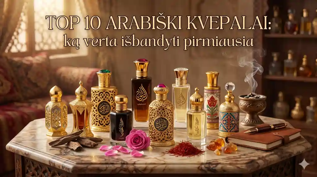 Nuo ko pradėti su arabiškais kvepalais? 10 kvapų ir krypčių pirmam bandymui 1 Dešimt arabų kvepalų buteliukų