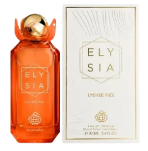 Kvepalai Elysia, ličiai, oranžinė pakuotė.
