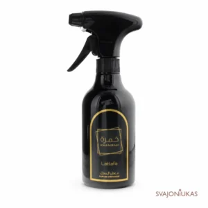 Lattafa Khamrah Room Spray 450 ml - gurmaniškas oro gaiviklis su cinamonu, datulėmis ir vanile
